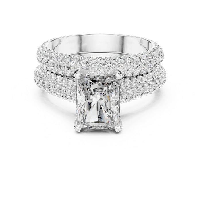 Radiant Lab Grown Diamond Pave Engagement Ring
