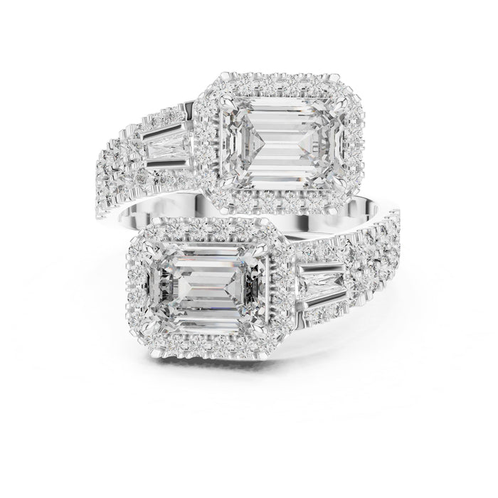 Emerald Lab Grown Diamond Halo Engagement Ring