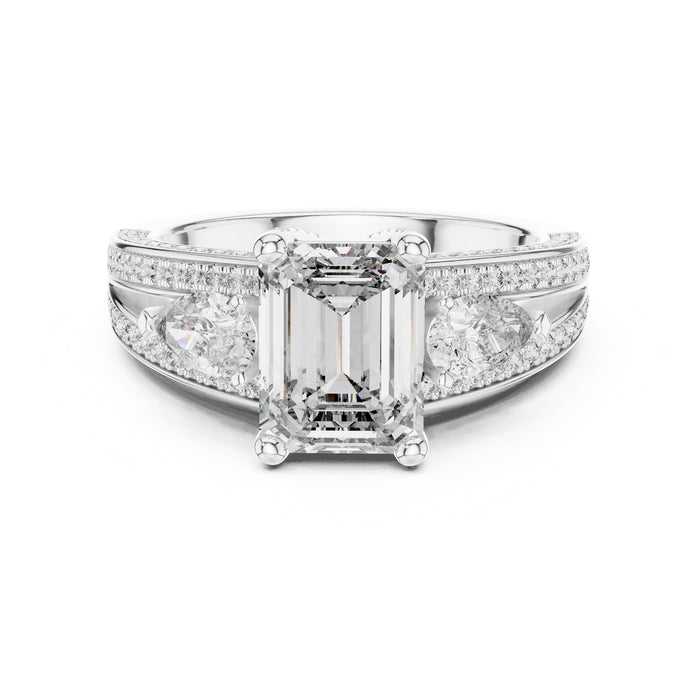 Emerald Lab Grown Diamond Split-Shank Engagement Ring