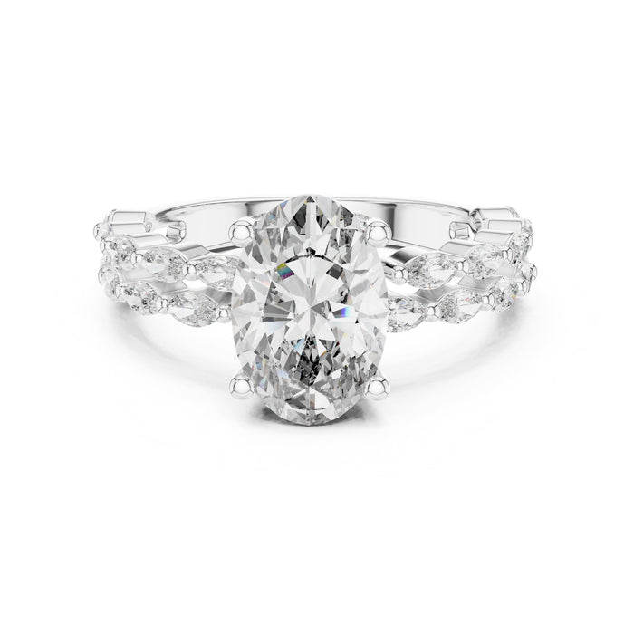Oval Lab Grown Diamond Split-Shank Engagement Ring