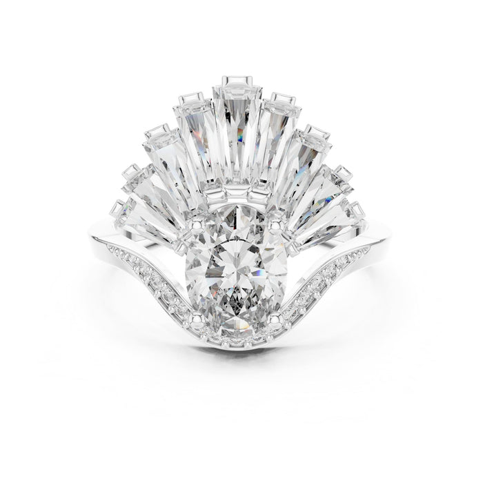 Pear Lab Grown Diamond Cluster Engagement Ring