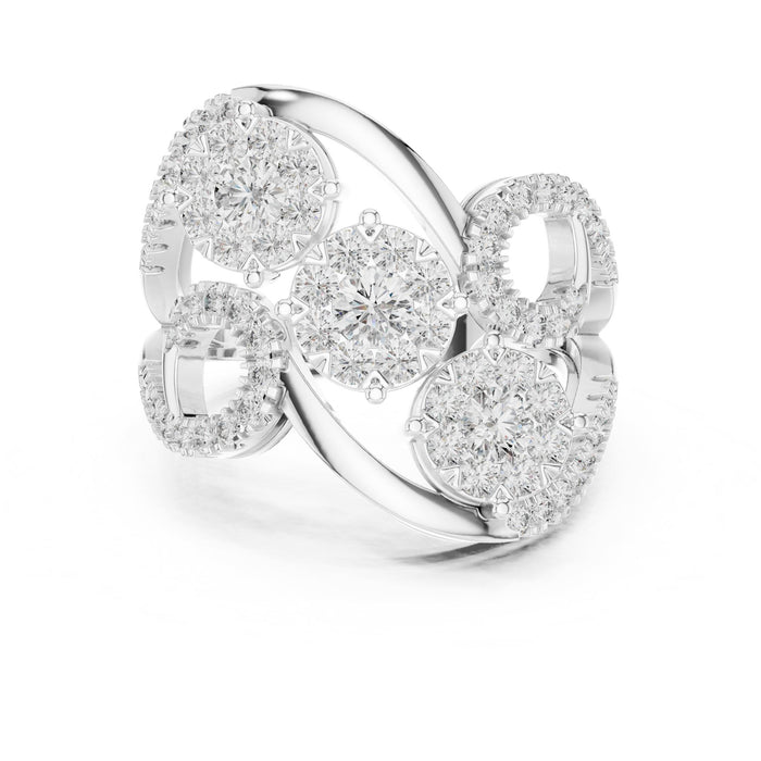 Mixed Lab Grown Diamond Cluster Engagement Ring