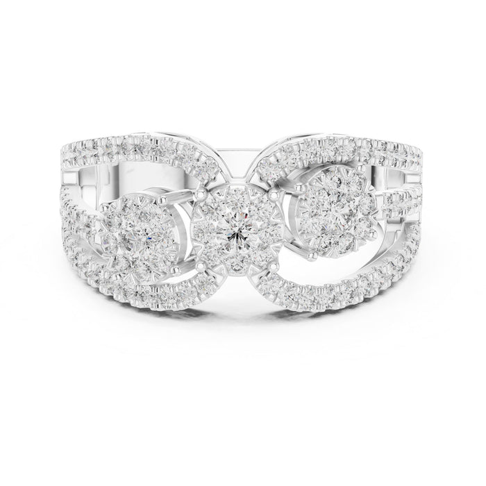 Mixed Lab Grown Diamond Cluster Engagement Ring