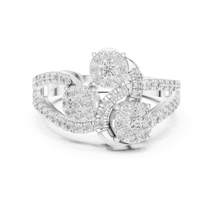 Mixed Lab Grown Diamond Cluster Engagement Ring