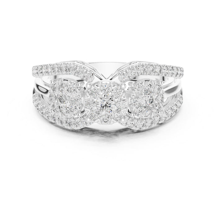 Mixed Lab Grown Diamond Cluster Engagement Ring