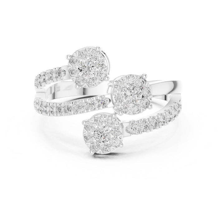 Mixed Lab Grown Diamond Cluster Engagement Ring