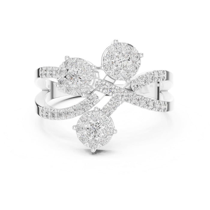 Mixed Lab Grown Diamond Cluster Engagement Ring