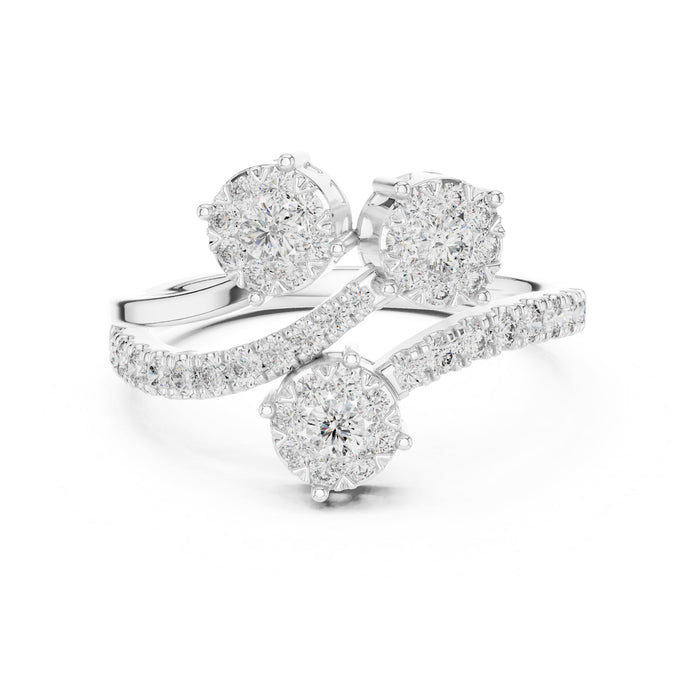 Mixed Lab Grown Diamond Cluster Engagement Ring