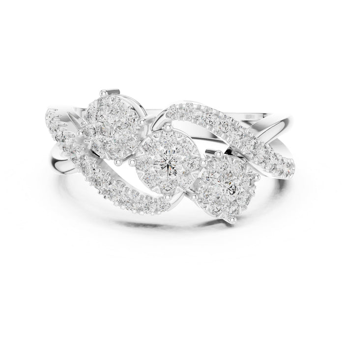 Mixed Lab Grown Diamond Cluster Engagement Ring