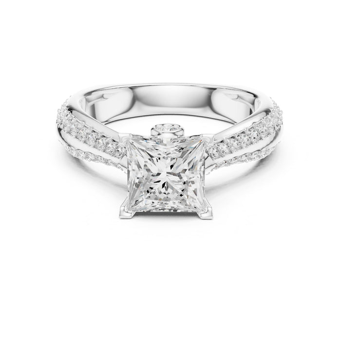 Princess Lab Grown Diamond Cathedral Engagement Ring