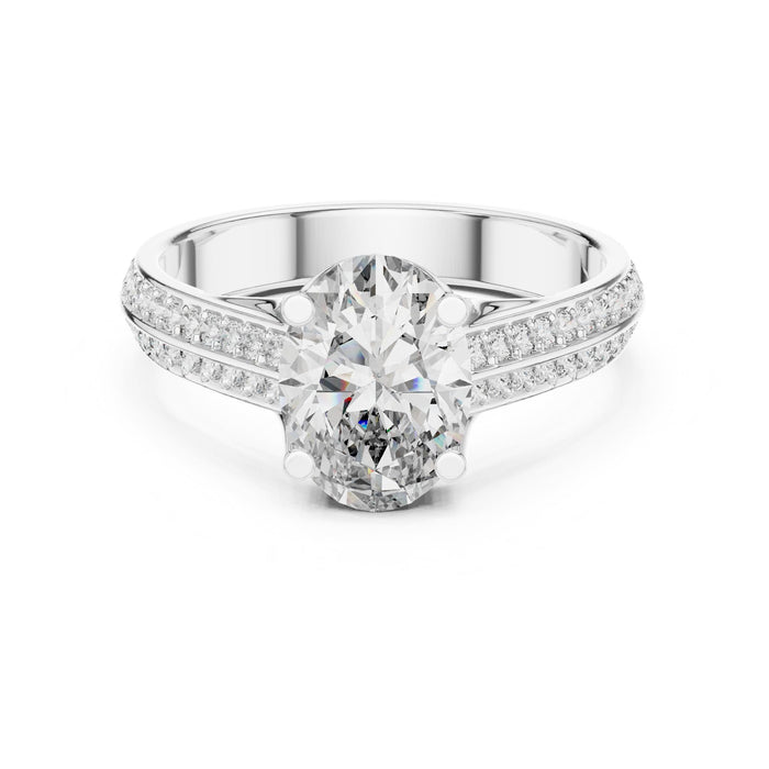Cushion Lab Grown Diamond Cathedral Engagement Ring
