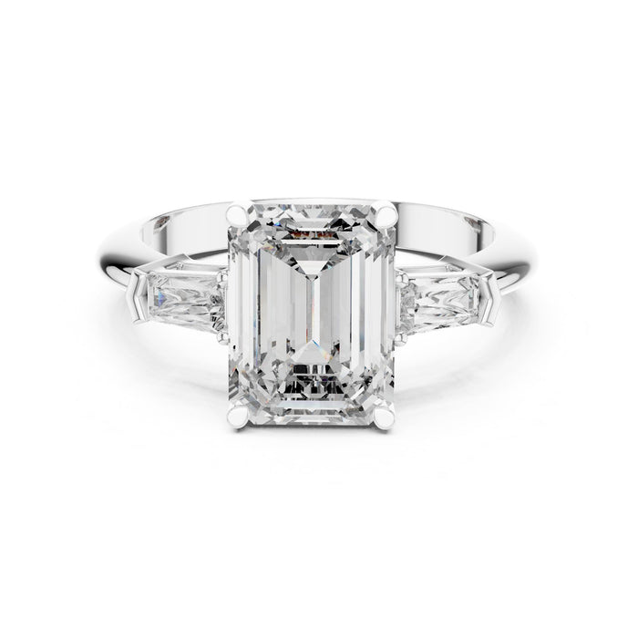 Emerald Lab Grown Diamond Three-Stone Engagement Ring