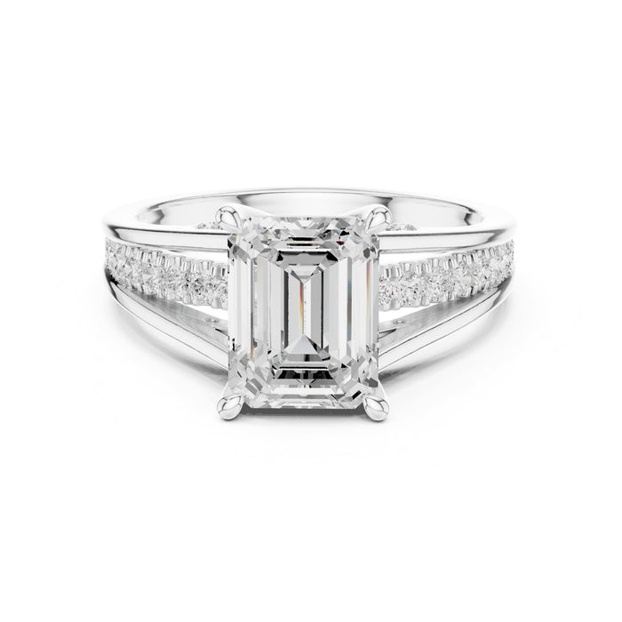Emerald Lab Grown Diamond Split-Shank Engagement Ring