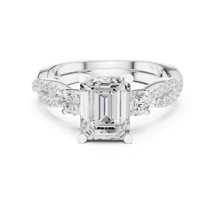 Emerald Lab Grown Diamond Split-Shank Engagement Ring