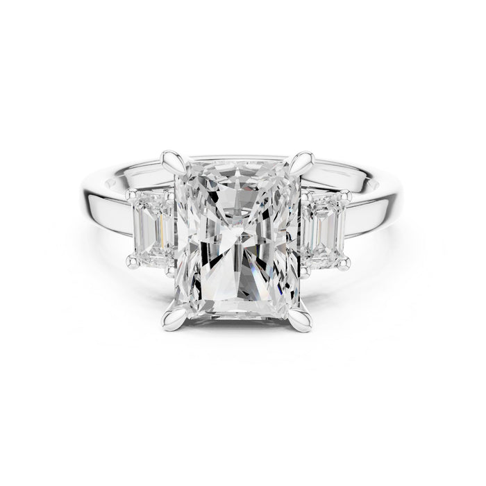 Emerald Lab Grown Diamond Three-Stone Engagement Ring