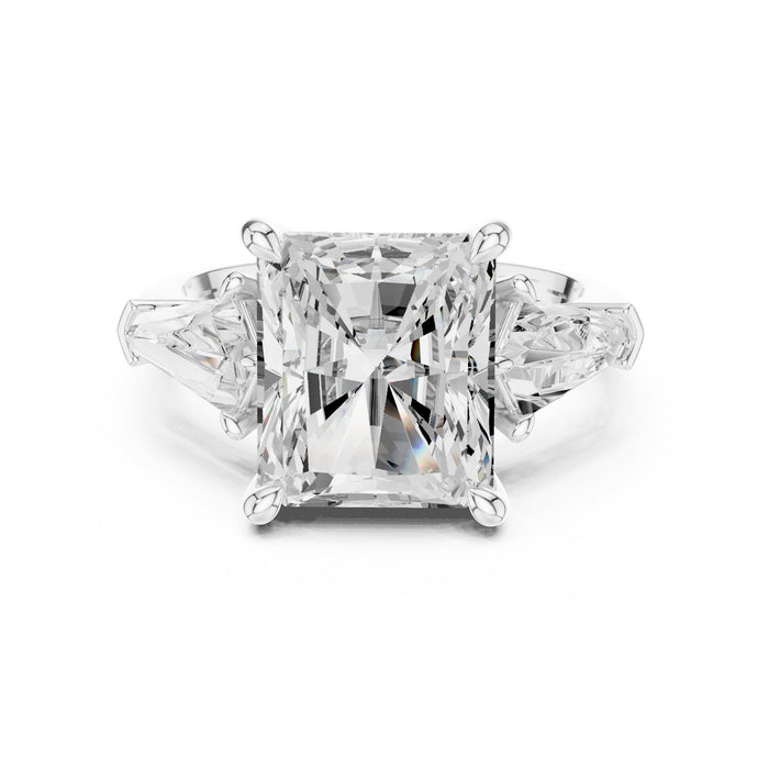 Emerald Lab Grown Diamond Three-Stone Engagement Ring