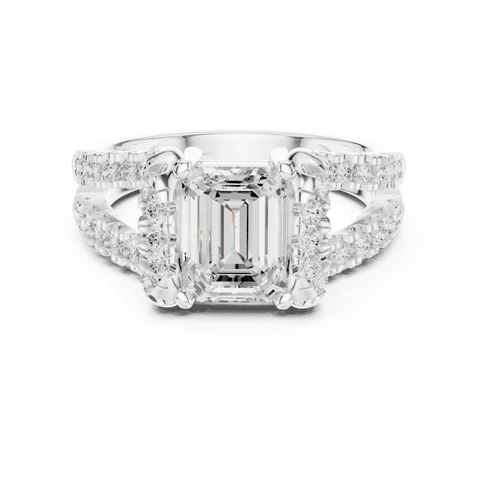 Emerald Lab Grown Diamond Split-Shank Engagement Ring