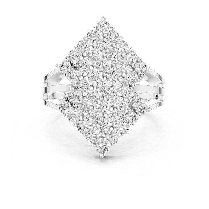 Mixed Lab Grown Diamond Cluster Engagement Ring