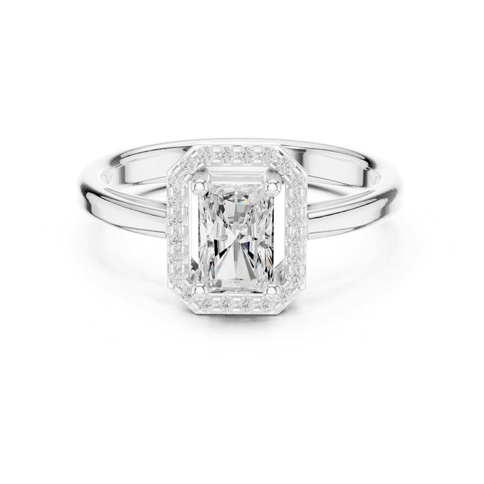 Emerald Lab Grown Diamond Halo Engagement Ring