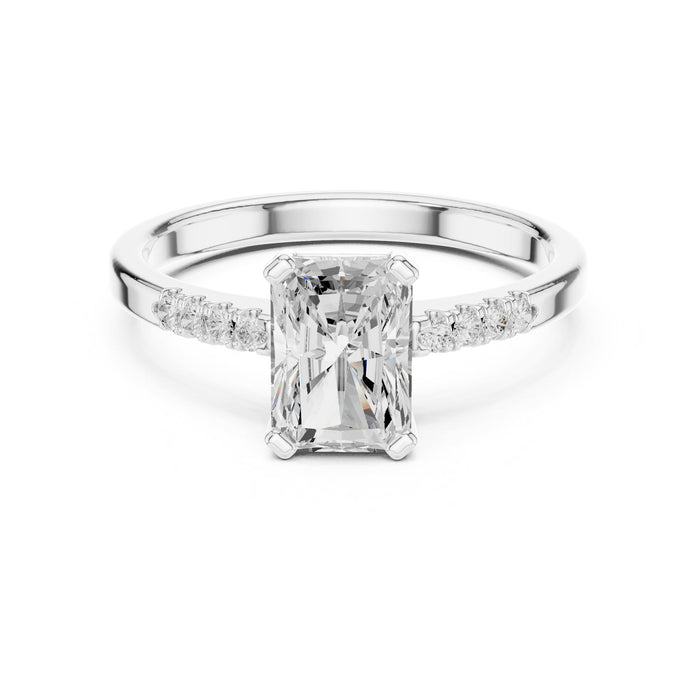 Emerald Lab Grown Diamond Side-Stone Engagement Ring