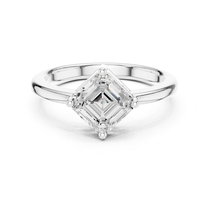 Emerald Lab Grown Diamond Solitaire Engagement Ring