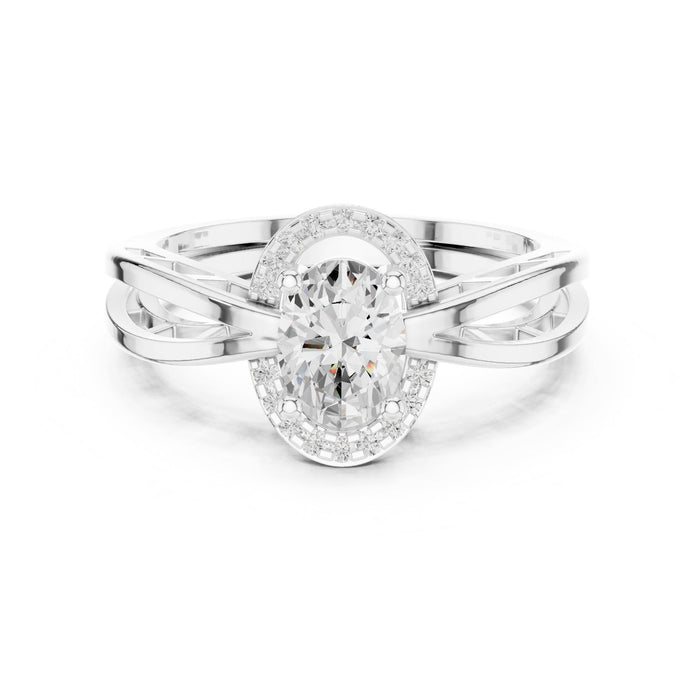 Oval Lab Grown Diamond Split-Shank Engagement Ring