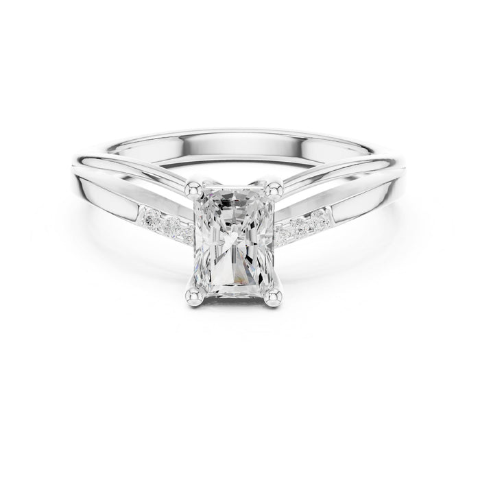 Emerald Lab Grown Diamond Side-Stone Engagement Ring