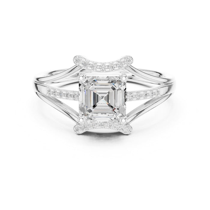 Asscher Lab Grown Diamond Split-Shank Engagement Ring