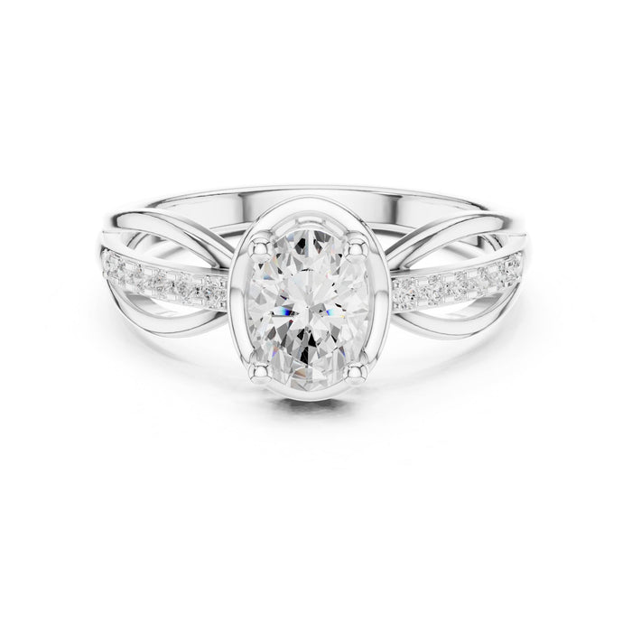 Oval Lab Grown Diamond Split-Shank Engagement Ring