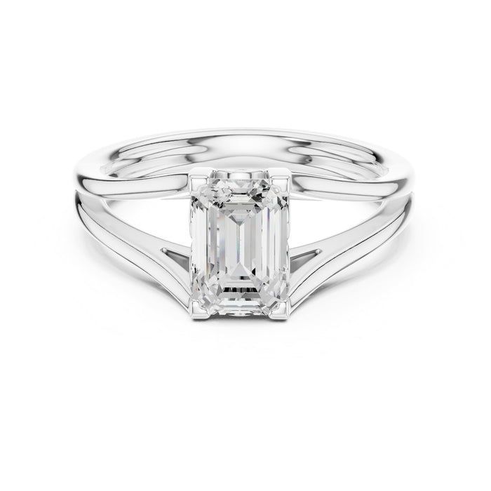 Emerald Lab Grown Diamond Split-Shank Engagement Ring