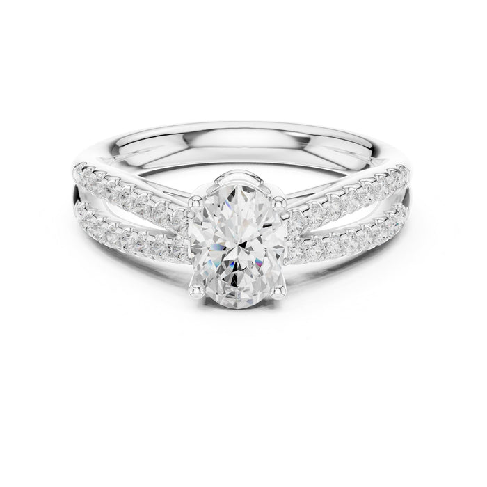 Oval Lab Grown Diamond Split-Shank Engagement Ring