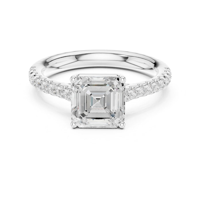 Emerald Lab Grown Diamond Pave Engagement Ring