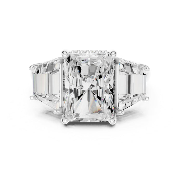 Emerald Lab Grown Diamond Three-Stone Engagement Ring