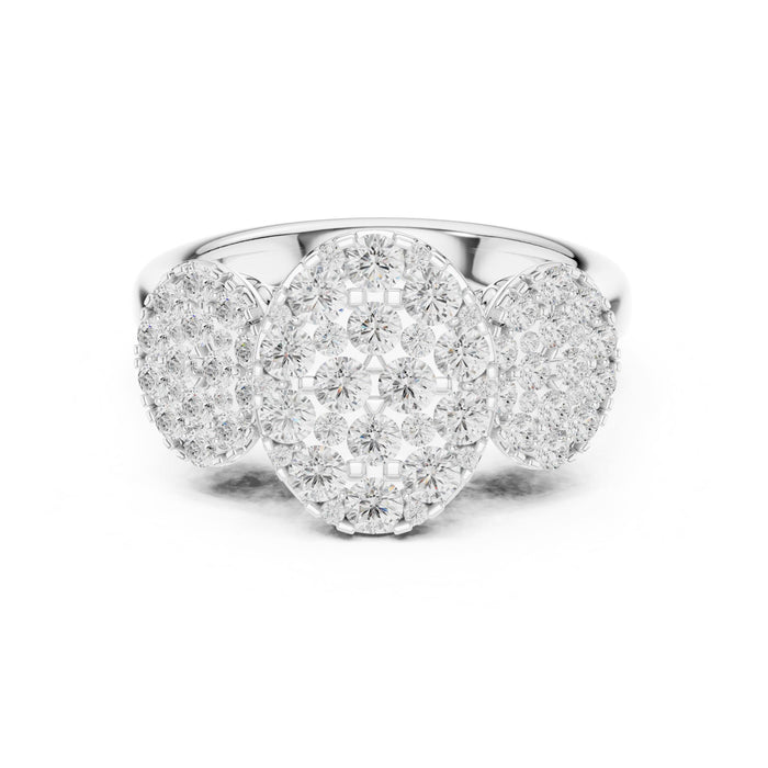 Mixed Lab Grown Diamond Cluster Engagement Ring