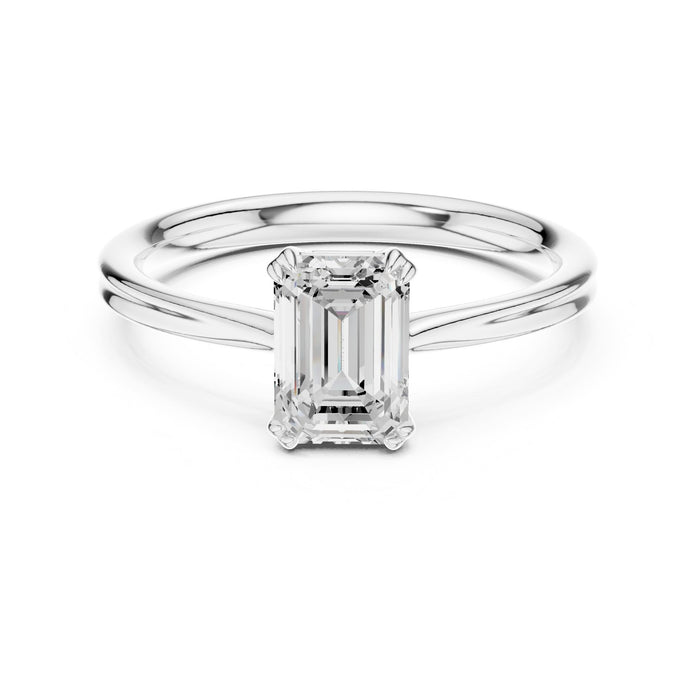 Emerald Lab Grown Diamond Solitaire Engagement Ring