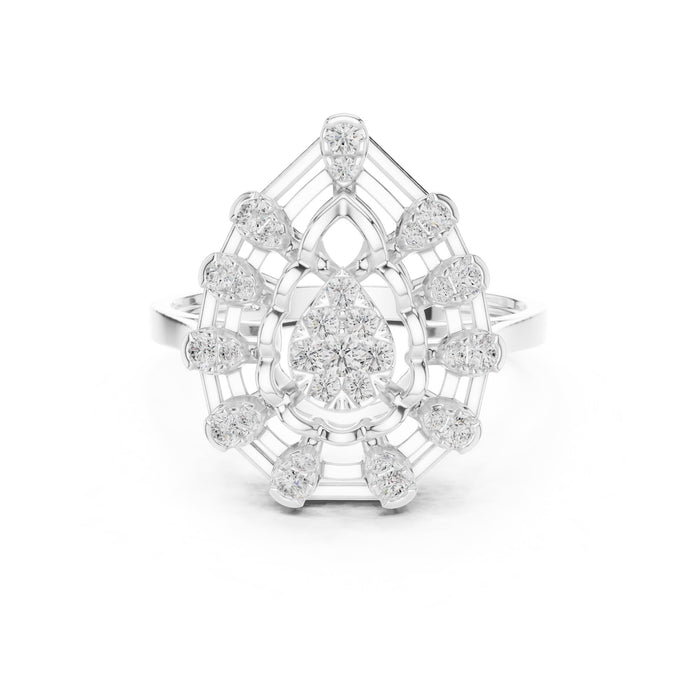 Round Lab Grown Diamond Cluster Engagement Ring