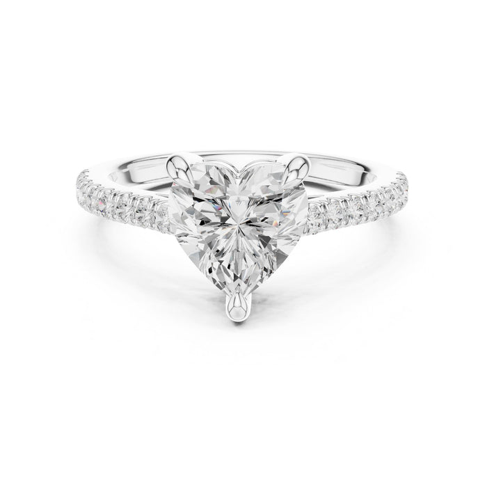 Heart Lab Grown Diamond Side-Stone Engagement Ring