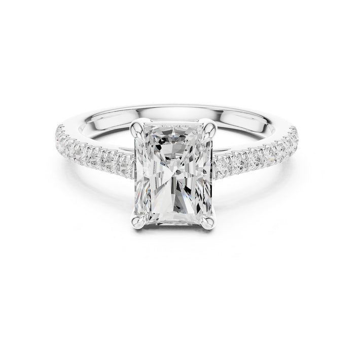 Emerald Lab Grown Diamond Pave Engagement Ring