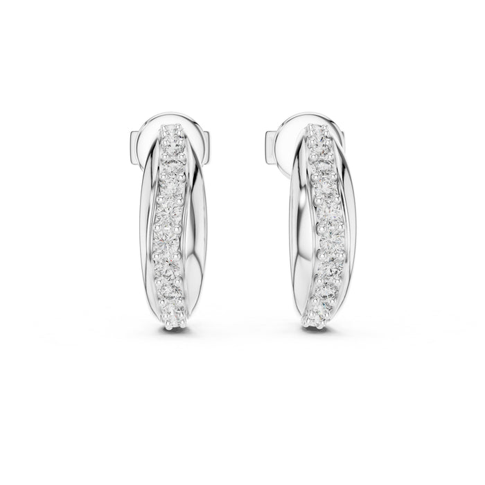 Round Huggie Lab Grown Diamond Earrings