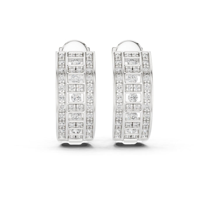 Round Huggie Lab Grown Diamond Earrings