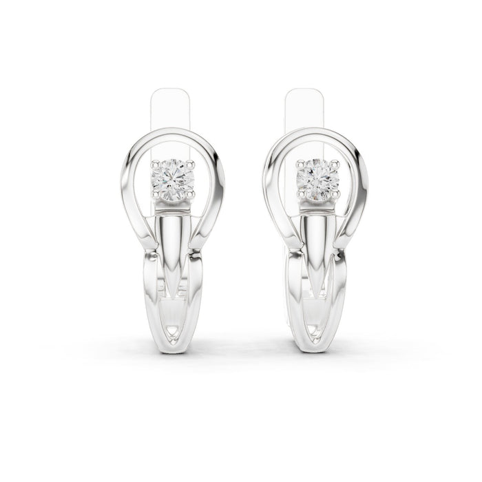 Round Huggie Lab Grown Diamond Earrings