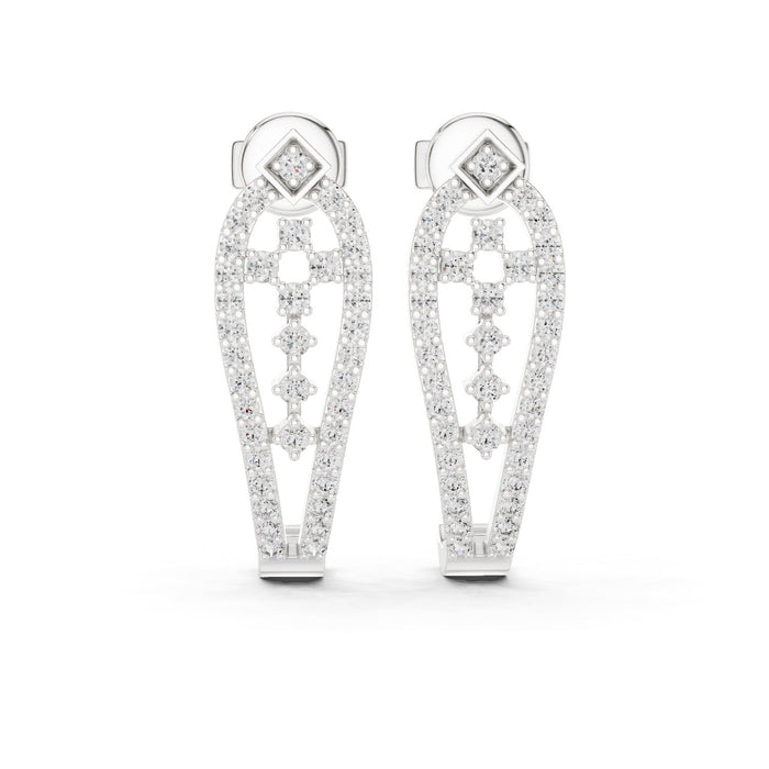 Mixed Hoop Lab Grown Diamond Earrings