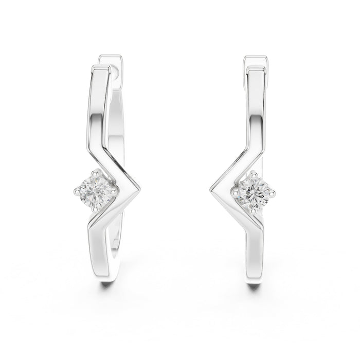 Round Huggie Lab Grown Diamond Earrings