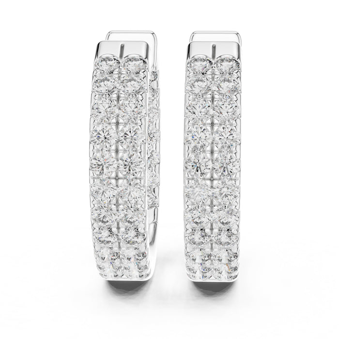Round Huggie Lab Grown Diamond Earrings
