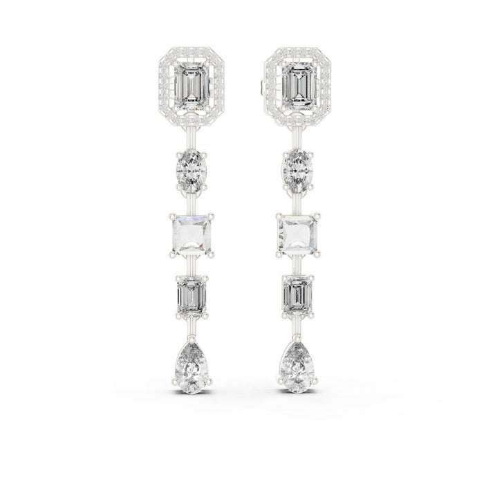 Mixed Dangle Lab Grown Diamond Earrings