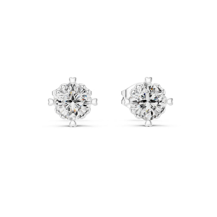 Round Stud Lab Grown Diamond Earrings