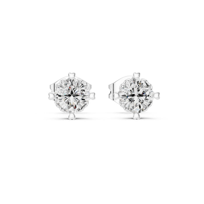 Round Stud Lab Grown Diamond Earrings
