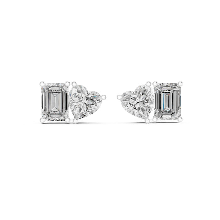 Mixed Cluster Lab Grown Diamond Earrings