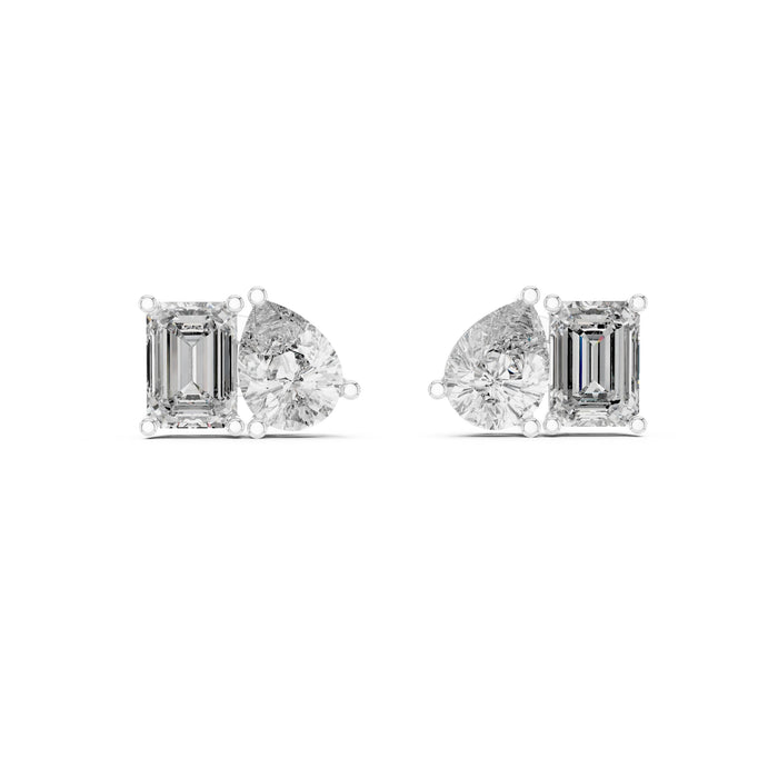 Mixed Stud Lab Grown Diamond Earrings