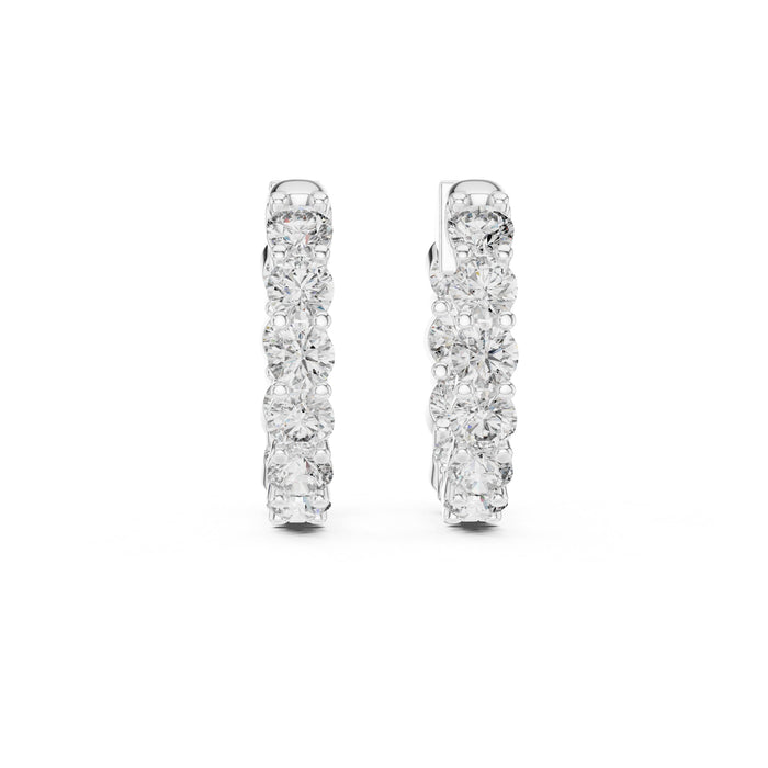 Round Huggie Lab Grown Diamond Earrings
